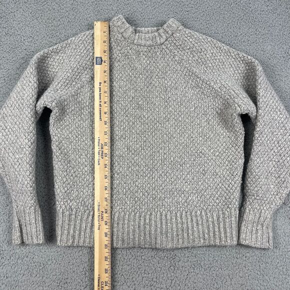 Taylor Stitch Merino Wool Fishermans Sweater Womens M Gray Chunky Knit - Picture 6 of 8